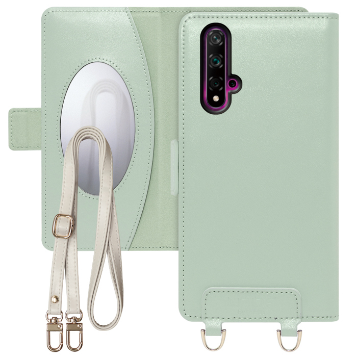 [ LOOF SWEET MIRROR Series ] HUAWEI nova 5T nova5t スマホケース  ショルダー付き手帳型スマホケース ミラー付き カードポケット 本革 [ HUAWEI nova 5T ]