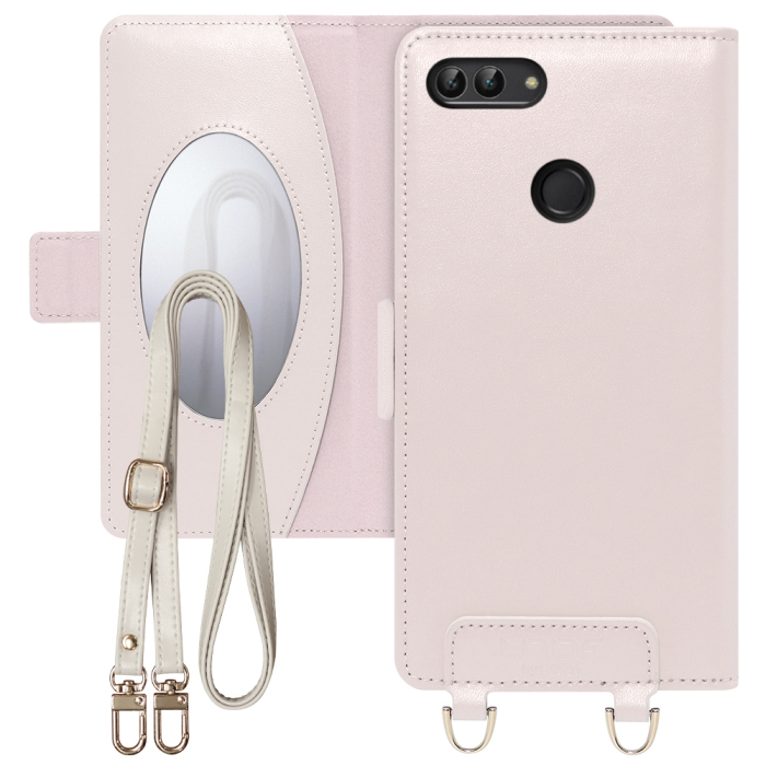[ LOOF SWEET MIRROR Series ] HUAWEI nova lite 2 704HW novalite2 novalite 2 スマホケース  ショルダー付き手帳型スマホケース ミラー付き カードポケット 本革 [ HUAWEI nova lite 2 ]