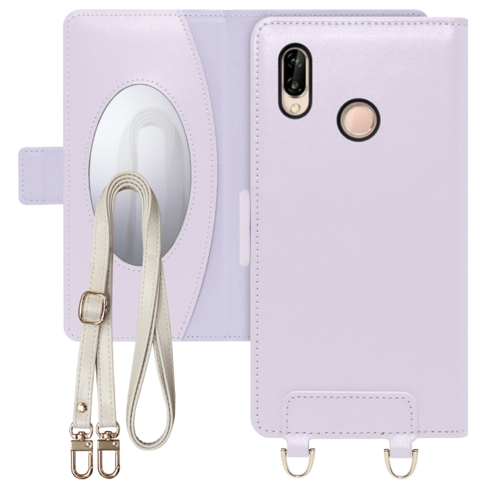 [ LOOF SWEET MIRROR Series ] HUAWEI P20 lite p20lite スマホケース  ショルダー付き手帳型スマホケース ミラー付き カードポケット 本革 [ HUAWEI P20 lite ]