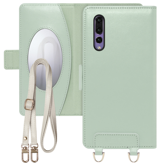 [ LOOF SWEET MIRROR Series ] HUAWEI P20 Pro p20pro p20 プロ p20プロ スマホケース  ショルダー付き手帳型スマホケース ミラー付き カードポケット 本革 [ HUAWEI P20 Pro ]