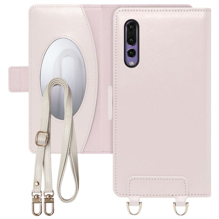 [ LOOF SWEET MIRROR Series ] HUAWEI P20 Pro p20pro p20 プロ p20プロ スマホケース  ショルダー付き手帳型スマホケース ミラー付き カードポケット 本革 [ HUAWEI P20 Pro ]
