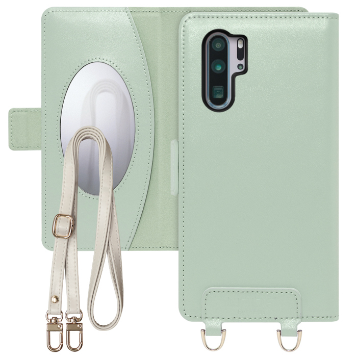 [ LOOF SWEET MIRROR Series ] HUAWEI P30 Pro p30pro p30プロ スマホケース  ショルダー付き手帳型スマホケース ミラー付き カードポケット 本革 [ HUAWEI P30 Pro ]
