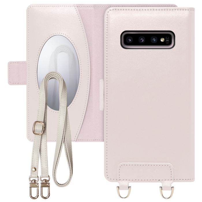 [ LOOF SWEET MIRROR Series ] Galaxy S10 SC-03L / SCV41 galaxys10 スマホケース  ショルダー付き手帳型スマホケース ミラー付き カードポケット 本革 [ Galaxy S10 ]