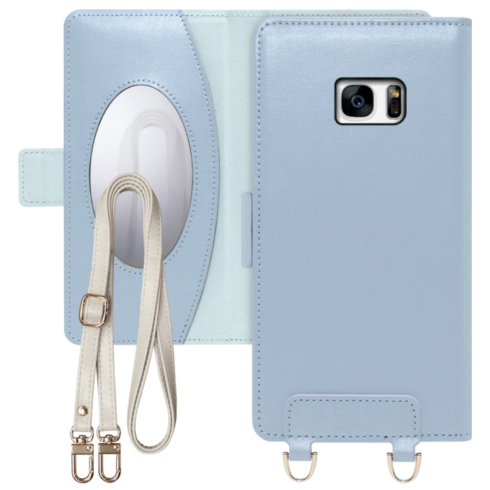 [ LOOF SWEET MIRROR Series ] Galaxy S7 edge SC-02H / SCV33 s7edge s7エッジ スマホケース  ショルダー付き手帳型スマホケース ミラー付き カードポケット 本革 [ Galaxy S7 edge ]