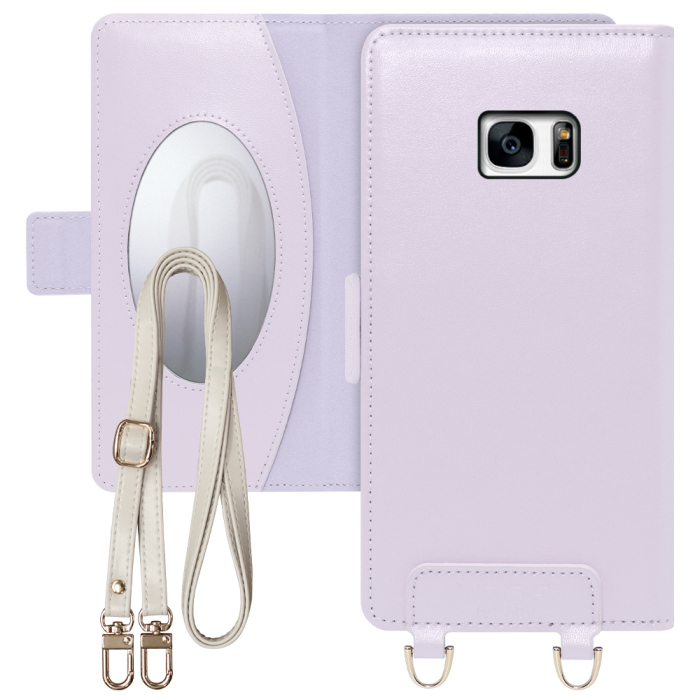 [ LOOF SWEET MIRROR Series ] Galaxy S7 edge SC-02H / SCV33 s7edge s7エッジ スマホケース  ショルダー付き手帳型スマホケース ミラー付き カードポケット 本革 [ Galaxy S7 edge ]