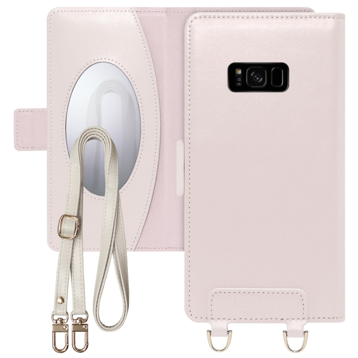[ LOOF SWEET MIRROR Series ] Galaxy S8 SC-02J / SCV36 galaxys8 スマホケース  ショルダー付き手帳型スマホケース ミラー付き カードポケット 本革 [ Galaxy S8 ]