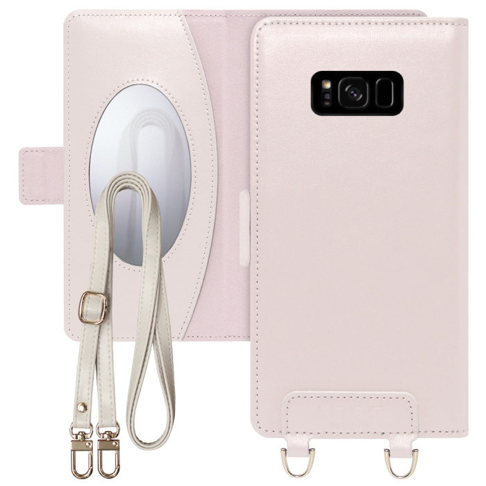 [ LOOF SWEET MIRROR Series ] Galaxy S8+ SC-03J / SCV35 s8plus s8 plus スマホケース  ショルダー付き手帳型スマホケース ミラー付き カードポケット 本革 [ Galaxy S8+ ]