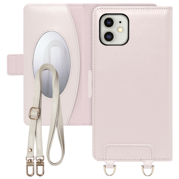 [ LOOF SWEET MIRROR Series ] iPhone 11 iPhone11 スマホケース  ショルダー付き手帳型スマホケース ミラー付き カードポケット 本革 [ iPhone 11 ]