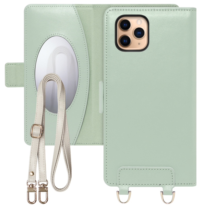 [ LOOF SWEET MIRROR Series ] iPhone 11 Pro Max iPhone11promax 11promax 11 promax スマホケース  ショルダー付き手帳型スマホケース ミラー付き カードポケット 本革 [ iPhone 11 Pro Max ]