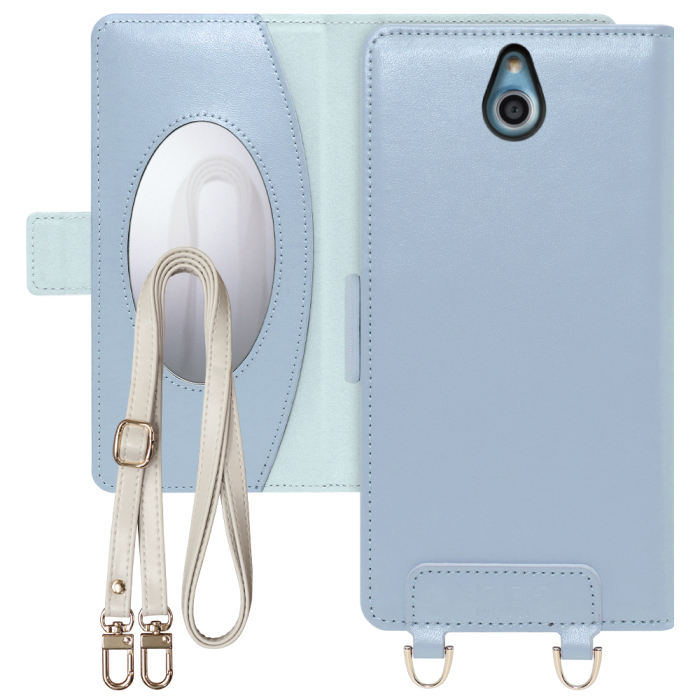 [ LOOF SWEET MIRROR Series ] KYOCERA かんたんスマホ 705KC   スマホケース  ショルダー付き手帳型スマホケース ミラー付き カードポケット 本革 [ かんたんスマホ / 705KC  ]