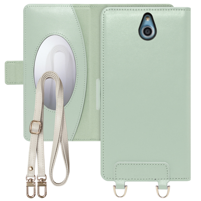 [ LOOF SWEET MIRROR Series ] KYOCERA かんたんスマホ 705KC   スマホケース  ショルダー付き手帳型スマホケース ミラー付き カードポケット 本革 [ かんたんスマホ / 705KC  ]