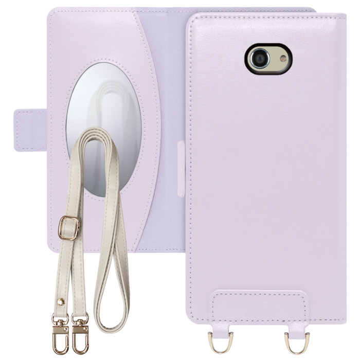 [ LOOF SWEET MIRROR Series ] KYOCERA BASIO4 / かんたんスマホ2+ / かんたんスマホ2  ベイシオ4 かんたんスマホ2+ スマホケース  ショルダー付き手帳型スマホケース ミラー付き カードポケット 本革 [ BASIO4 / かんたんスマホ2(+) ]