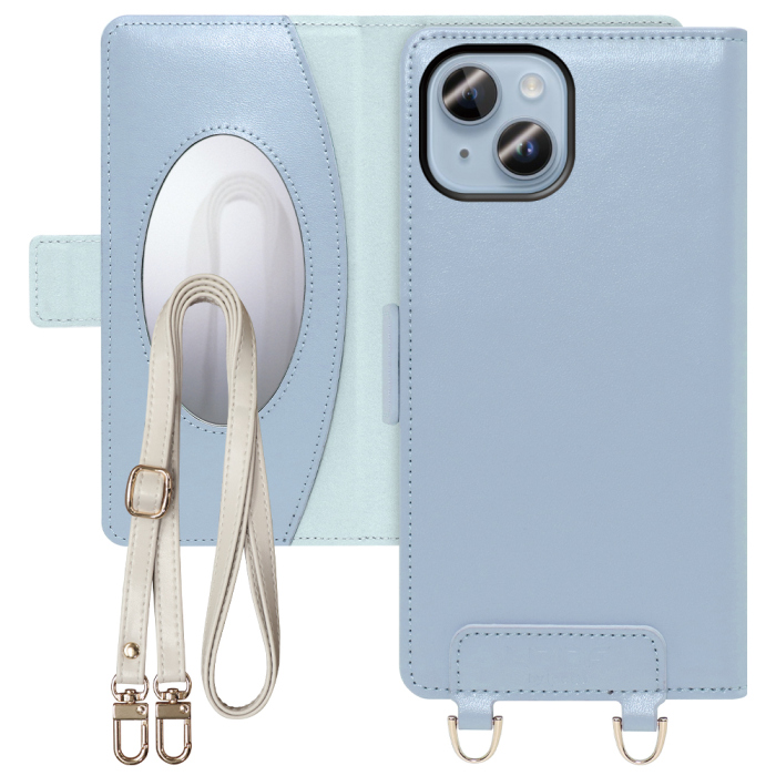 [ LOOF SWEET MIRROR Series ] iPhone 14 iphone14 スマホケース  ショルダー付き手帳型スマホケース ミラー付き カードポケット 本革 [ iPhone 14 ]