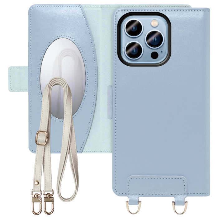 [ LOOF SWEET MIRROR Series ] iPhone 14 Pro Max iphone14promax 14promax プロマックス スマホケース  ショルダー付き手帳型スマホケース ミラー付き カードポケット 本革 [ iPhone 14 Pro Max ]