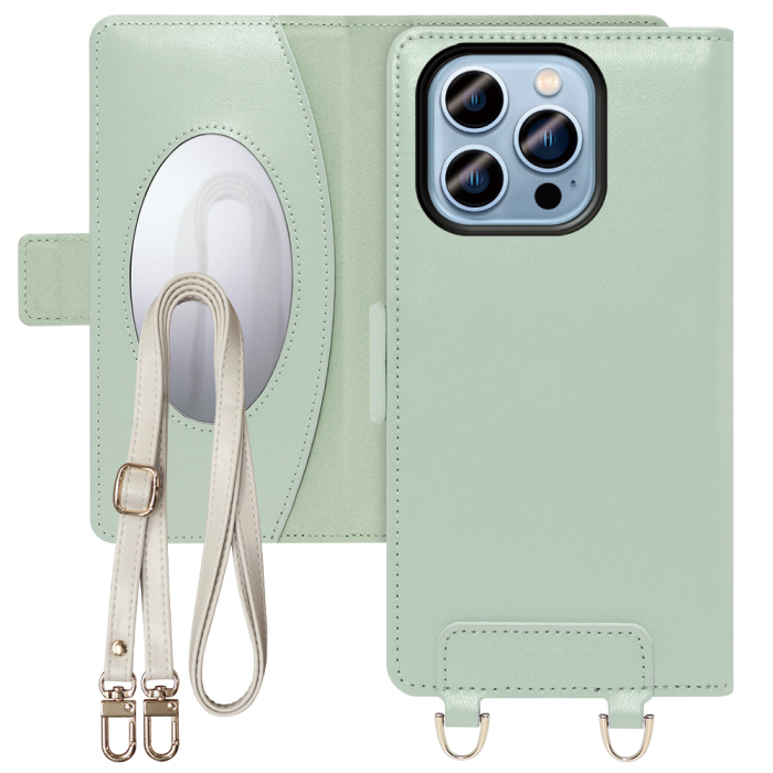 [ LOOF SWEET MIRROR Series ] iPhone 14 Pro Max iphone14promax 14promax プロマックス スマホケース  ショルダー付き手帳型スマホケース ミラー付き カードポケット 本革 [ iPhone 14 Pro Max ]