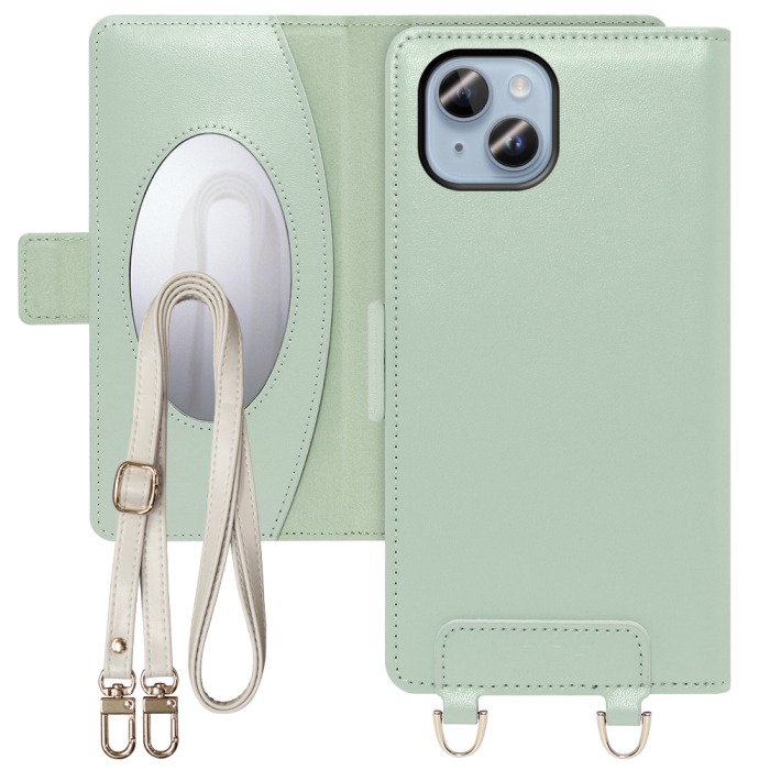 [ LOOF SWEET MIRROR Series ] iPhone 14 Plus iphone14plus 14plus 14+ プラス スマホケース  ショルダー付き手帳型スマホケース ミラー付き カードポケット 本革 [ iPhone 14 Plus ]