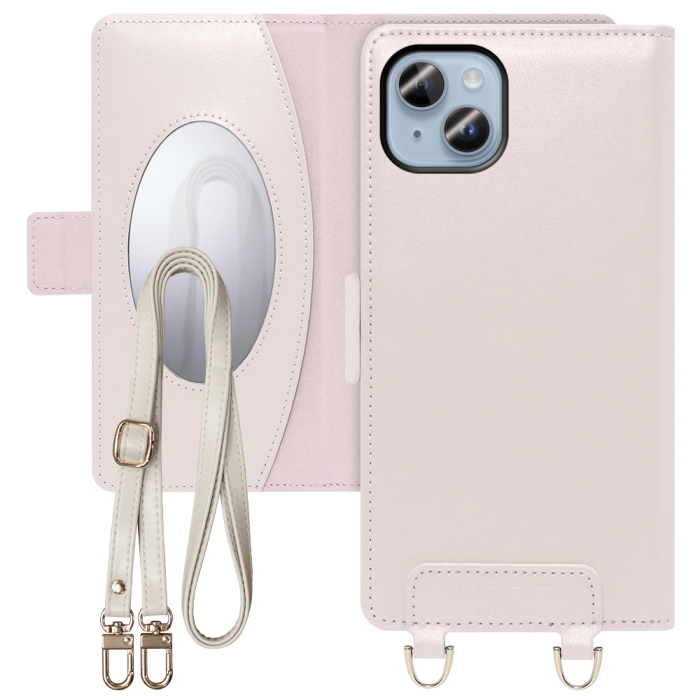 [ LOOF SWEET MIRROR Series ] iPhone 14 Plus iphone14plus 14plus 14+ プラス スマホケース  ショルダー付き手帳型スマホケース ミラー付き カードポケット 本革 [ iPhone 14 Plus ]