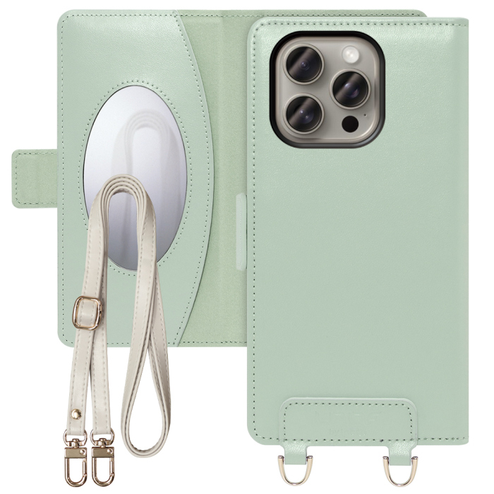 [ LOOF SWEET MIRROR Series ] iPhone 15 Pro Max iPhone15 Pro Max アイフォン15 プロ マックス iPhone 15 15ProMax アイフォン 15 スマホケース  ショルダー付き手帳型スマホケース ミラー付き カードポケット 本革 [ iPhone 15 Pro Max ]