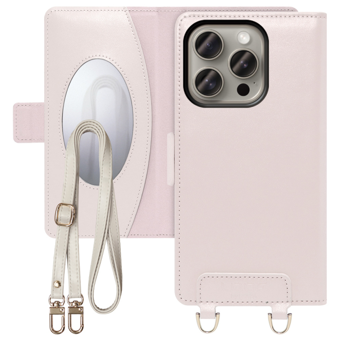 [ LOOF SWEET MIRROR Series ] iPhone 15 Pro iPhone15 Pro アイフォン15 プロ iPhone 15 Pro 15Pro アイフォン 15 スマホケース  ショルダー付き手帳型スマホケース ミラー付き カードポケット 本革 [ iPhone 15 Pro ]