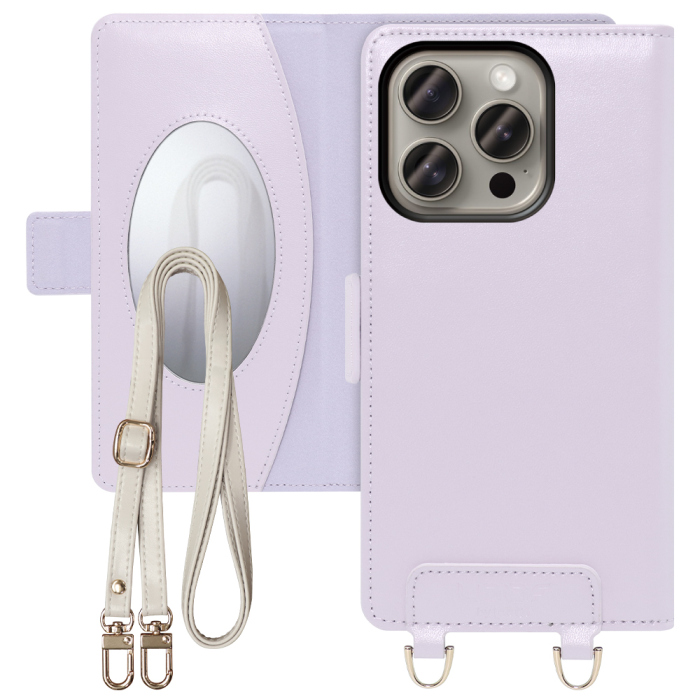 [ LOOF SWEET MIRROR Series ] iPhone 15 Pro iPhone15 Pro アイフォン15 プロ iPhone 15 Pro 15Pro アイフォン 15 スマホケース  ショルダー付き手帳型スマホケース ミラー付き カードポケット 本革 [ iPhone 15 Pro ]