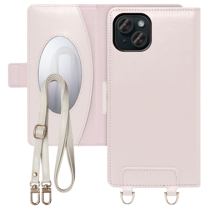 [ LOOF SWEET MIRROR Series ] iPhone 15 Plus iPhone15 Plus アイフォン15 プラス iPhone 15 Plus 15Plus アイフォン 15 スマホケース  ショルダー付き手帳型スマホケース ミラー付き カードポケット 本革 [ iPhone 15 Plus ]