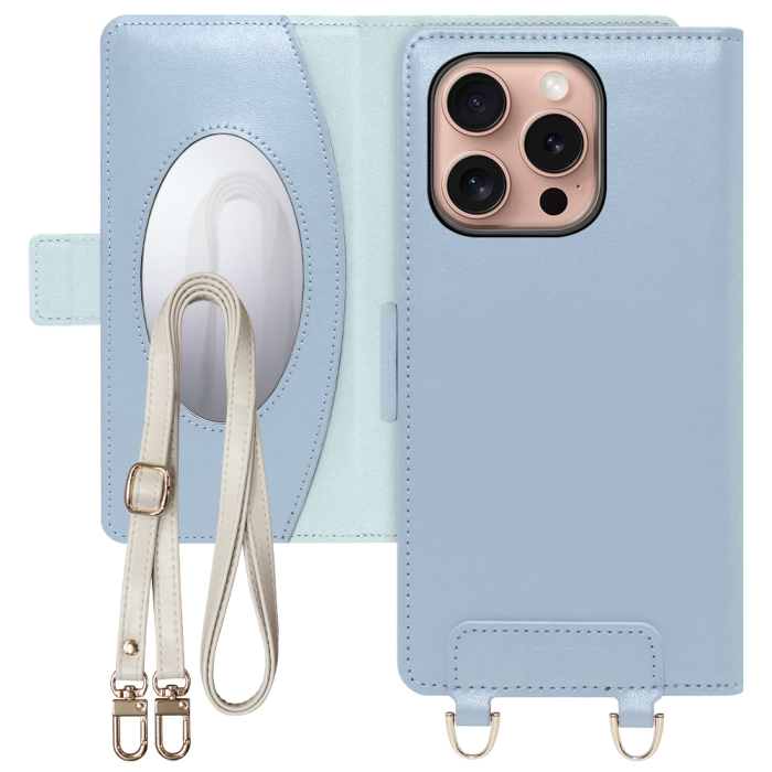 [ LOOF SWEET MIRROR Series ] iPhone 16 Pro iPhone16 Pro アイフォン16 プロ スマホケース  ショルダー付き手帳型スマホケース ミラー付き カードポケット 本革 [ iPhone 16 Pro ]