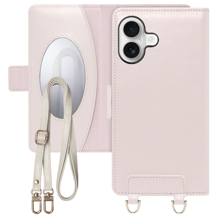[ LOOF SWEET MIRROR Series ] iPhone 17 iPhone17 アイフォン17 iPhone 17 アイフォン 17 スマホケース  ショルダー付き手帳型スマホケース ミラー付き カードポケット 本革 [ iPhone 17 用 ]