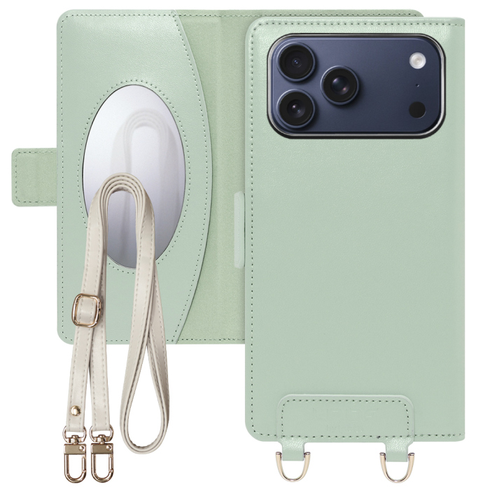 [ LOOF SWEET MIRROR Series ] iPhone 17 Pro Max iPhone17 Pro Max アイフォン17 プロ マックス スマホケース  ショルダー付き手帳型スマホケース ミラー付き カードポケット 本革 [ iPhone 17 Pro Max 用 ]