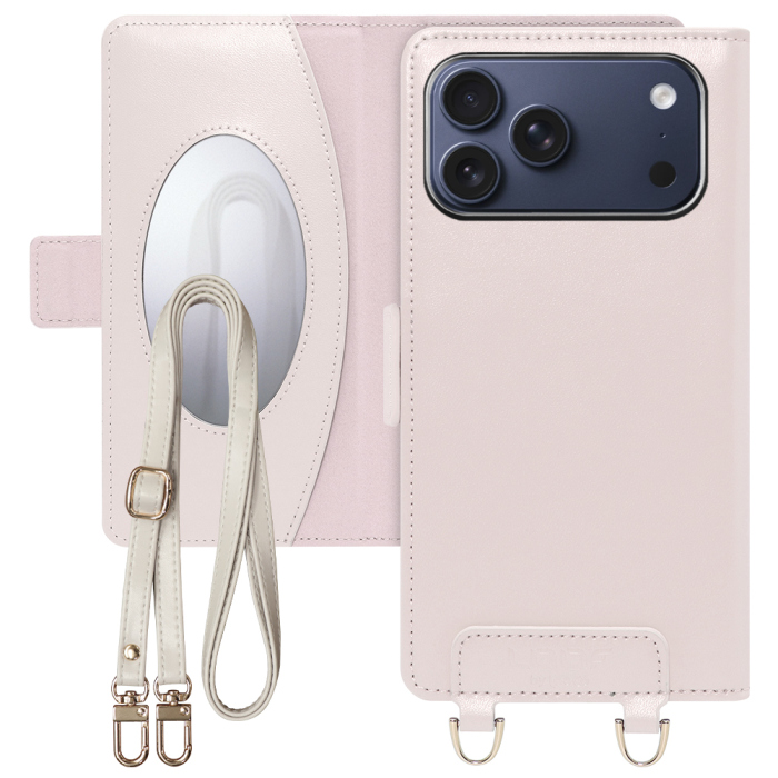 [ LOOF SWEET MIRROR Series ] iPhone 17 Pro Max iPhone17 Pro Max アイフォン17 プロ マックス スマホケース  ショルダー付き手帳型スマホケース ミラー付き カードポケット 本革 [ iPhone 17 Pro Max 用 ]