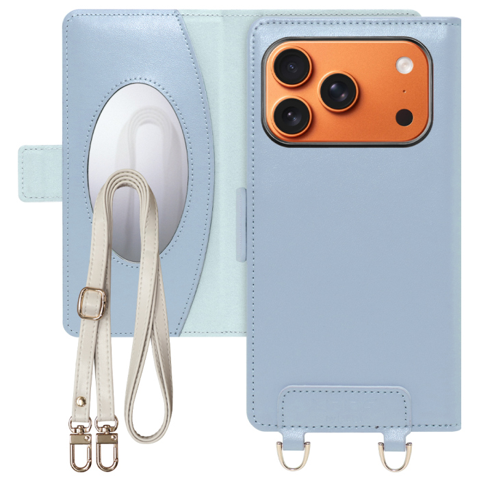 [ LOOF SWEET MIRROR Series ] iPhone 17 Pro iPhone17 Pro アイフォン17 プロ スマホケース  ショルダー付き手帳型スマホケース ミラー付き カードポケット 本革 [ iPhone 17 Pro 用 ]