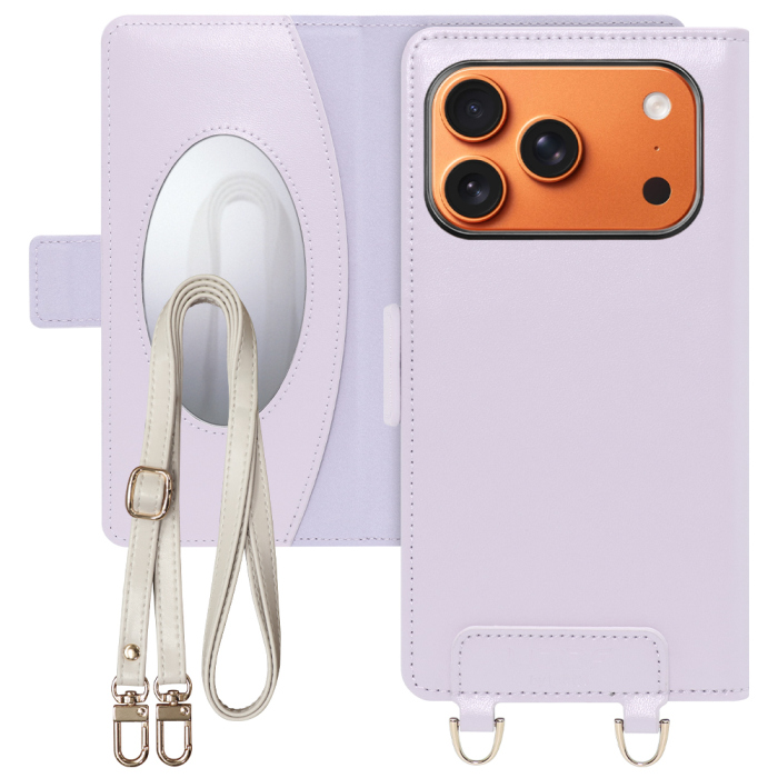 [ LOOF SWEET MIRROR Series ] iPhone 17 Pro iPhone17 Pro アイフォン17 プロ スマホケース  ショルダー付き手帳型スマホケース ミラー付き カードポケット 本革 [ iPhone 17 Pro 用 ]