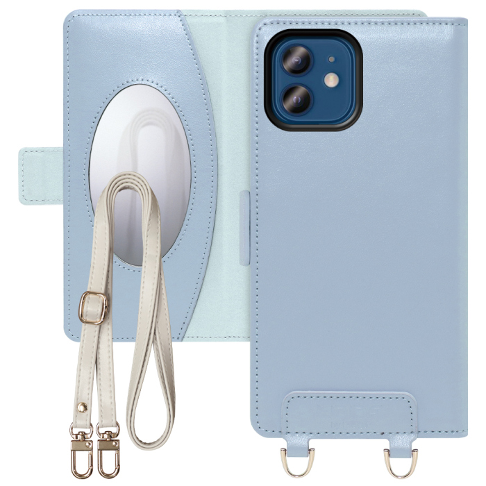 [ LOOF SWEET MIRROR Series ] iPhone 12 / 12 Pro iphone12 iphone12pro 12pro 12プロ スマホケース  ショルダー付き手帳型スマホケース ミラー付き カードポケット 本革 [ iPhone 12 / 12 Pro ]