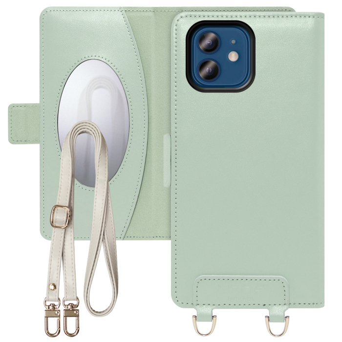 [ LOOF SWEET MIRROR Series ] iPhone 12 / 12 Pro iphone12 iphone12pro 12pro 12プロ スマホケース  ショルダー付き手帳型スマホケース ミラー付き カードポケット 本革 [ iPhone 12 / 12 Pro ]