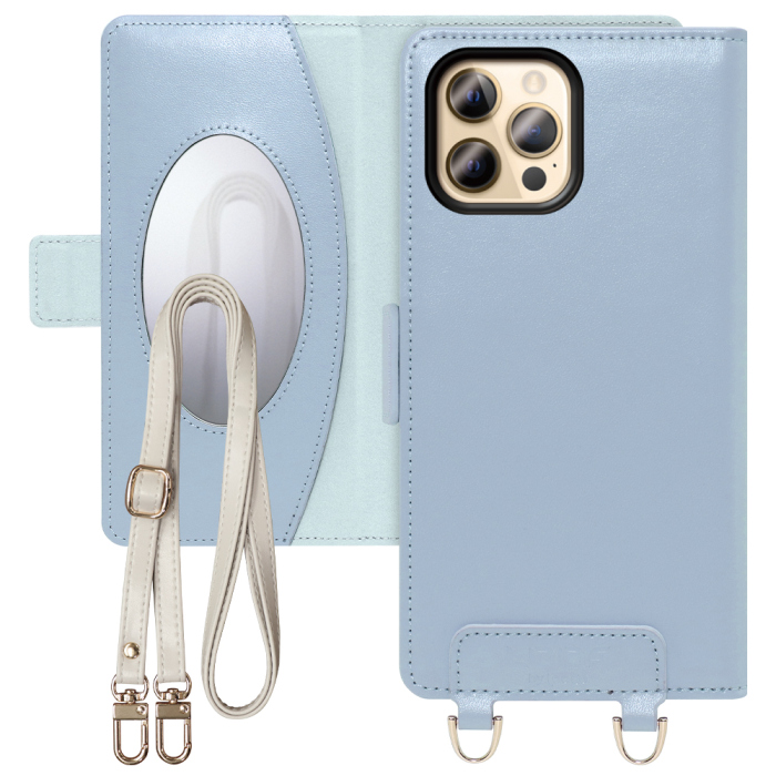[ LOOF SWEET MIRROR Series ] iPhone 12 Pro Max iphone12promax 12promax 12プロマックス スマホケース  ショルダー付き手帳型スマホケース ミラー付き カードポケット 本革 [ iPhone 12 Pro Max ]