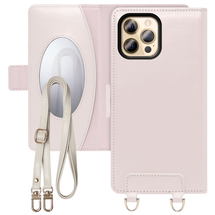 [ LOOF SWEET MIRROR Series ] iPhone 12 Pro Max iphone12promax 12promax 12プロマックス スマホケース  ショルダー付き手帳型スマホケース ミラー付き カードポケット 本革 [ iPhone 12 Pro Max ]
