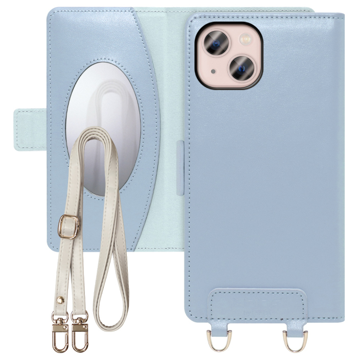 [ LOOF SWEET MIRROR Series ] iPhone 13 iphone13 スマホケース  ショルダー付き手帳型スマホケース ミラー付き カードポケット 本革 [ iPhone 13 ]