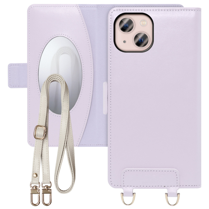 [ LOOF SWEET MIRROR Series ] iPhone 13 iphone13 スマホケース  ショルダー付き手帳型スマホケース ミラー付き カードポケット 本革 [ iPhone 13 ]