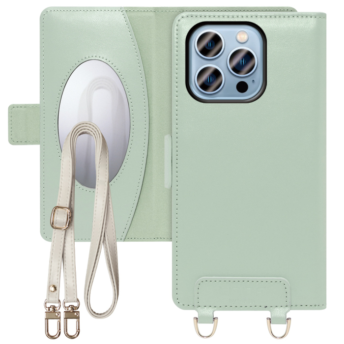 [ LOOF SWEET MIRROR Series ] iPhone 13 Pro iphone13pro 13pro プロ スマホケース  ショルダー付き手帳型スマホケース ミラー付き カードポケット 本革 [ iPhone 13 Pro ]