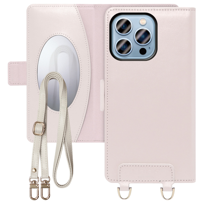 [ LOOF SWEET MIRROR Series ] iPhone 13 Pro iphone13pro 13pro プロ スマホケース  ショルダー付き手帳型スマホケース ミラー付き カードポケット 本革 [ iPhone 13 Pro ]