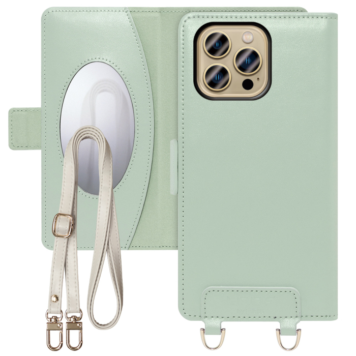 [ LOOF SWEET MIRROR Series ] iPhone 13 Pro Max iphone13promax 13promax promax プロマックス スマホケース  ショルダー付き手帳型スマホケース ミラー付き カードポケット 本革 [ iPhone 13 Pro Max ]