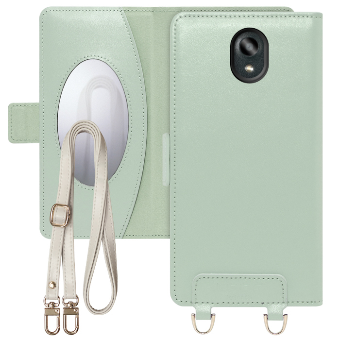 [ LOOF SWEET MIRROR Series ] KYOCERA DIGNO BX dignobx ディグノbx スマホケース  ショルダー付き手帳型スマホケース ミラー付き カードポケット 本革 [ DIGNO BX ]