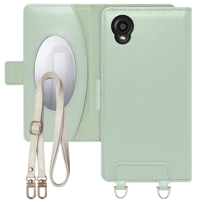 [ LOOF SWEET MIRROR Series ] KYOCERA DIGNO BX2 京セラ dignobx2 ディグノ スマホケース  ショルダー付き手帳型スマホケース ミラー付き カードポケット 本革 [ DIGNO BX2 ]