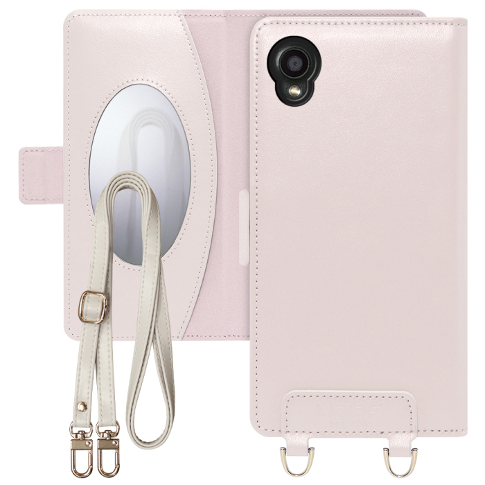 [ LOOF SWEET MIRROR Series ] KYOCERA DIGNO BX2 京セラ dignobx2 ディグノ スマホケース  ショルダー付き手帳型スマホケース ミラー付き カードポケット 本革 [ DIGNO BX2 ]