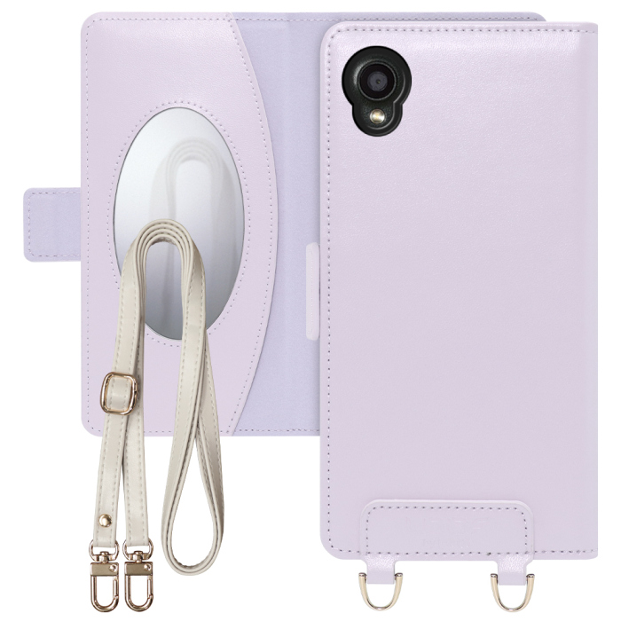 [ LOOF SWEET MIRROR Series ] KYOCERA DIGNO BX2 京セラ dignobx2 ディグノ スマホケース  ショルダー付き手帳型スマホケース ミラー付き カードポケット 本革 [ DIGNO BX2 ]