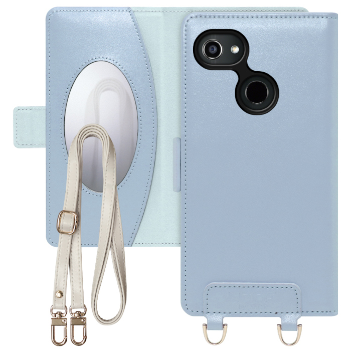 [ LOOF SWEET MIRROR Series ] GRATINA KYV48 グラティーナ スマホケース  ショルダー付き手帳型スマホケース ミラー付き カードポケット 本革 [ GRATINA KYV48 ]