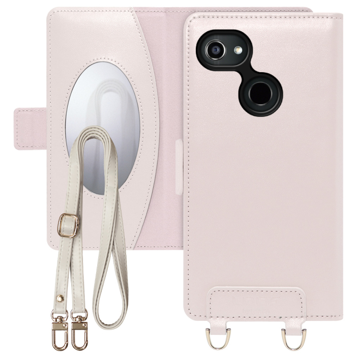 [ LOOF SWEET MIRROR Series ] GRATINA KYV48 グラティーナ スマホケース  ショルダー付き手帳型スマホケース ミラー付き カードポケット 本革 [ GRATINA KYV48 ]