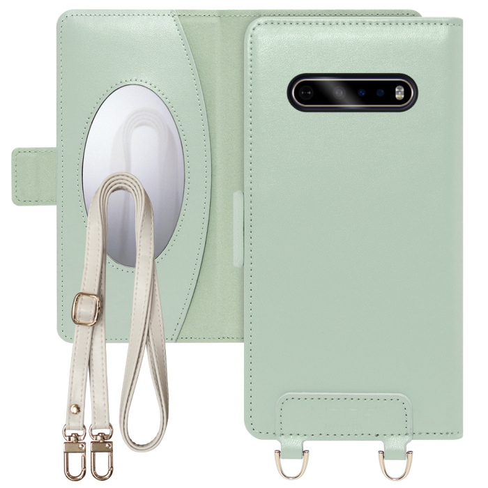 [ LOOF SWEET MIRROR Series ] LG V60 ThinQ 5G v60thinq5g v60thinq スマホケース  ショルダー付き手帳型スマホケース ミラー付き カードポケット 本革 [ LG V60 ThinQ 5G ]