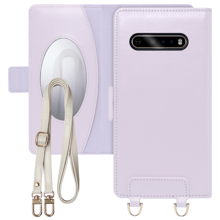 [ LOOF SWEET MIRROR Series ] LG V60 ThinQ 5G v60thinq5g v60thinq スマホケース  ショルダー付き手帳型スマホケース ミラー付き カードポケット 本革 [ LG V60 ThinQ 5G ]