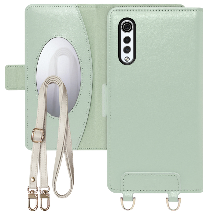 [ LOOF SWEET MIRROR Series ] LG VELVET L-52A lgvelvet スマホケース  ショルダー付き手帳型スマホケース ミラー付き カードポケット 本革 [ LG VELVET ]