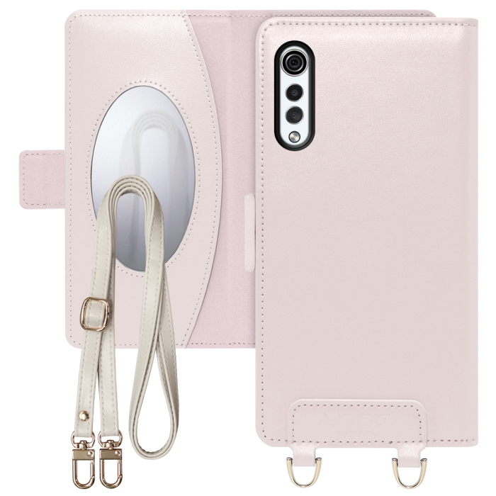 [ LOOF SWEET MIRROR Series ] LG VELVET L-52A lgvelvet スマホケース  ショルダー付き手帳型スマホケース ミラー付き カードポケット 本革 [ LG VELVET ]